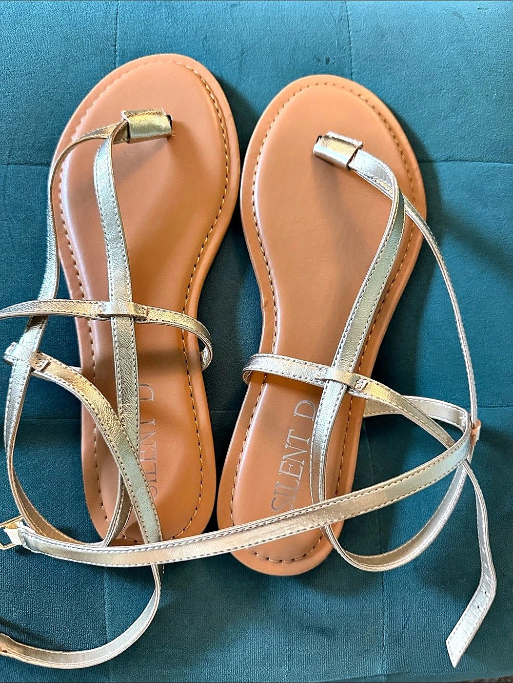 Silent D Aladin Strappy Ankle-Wrap Sandals Gold EU 39